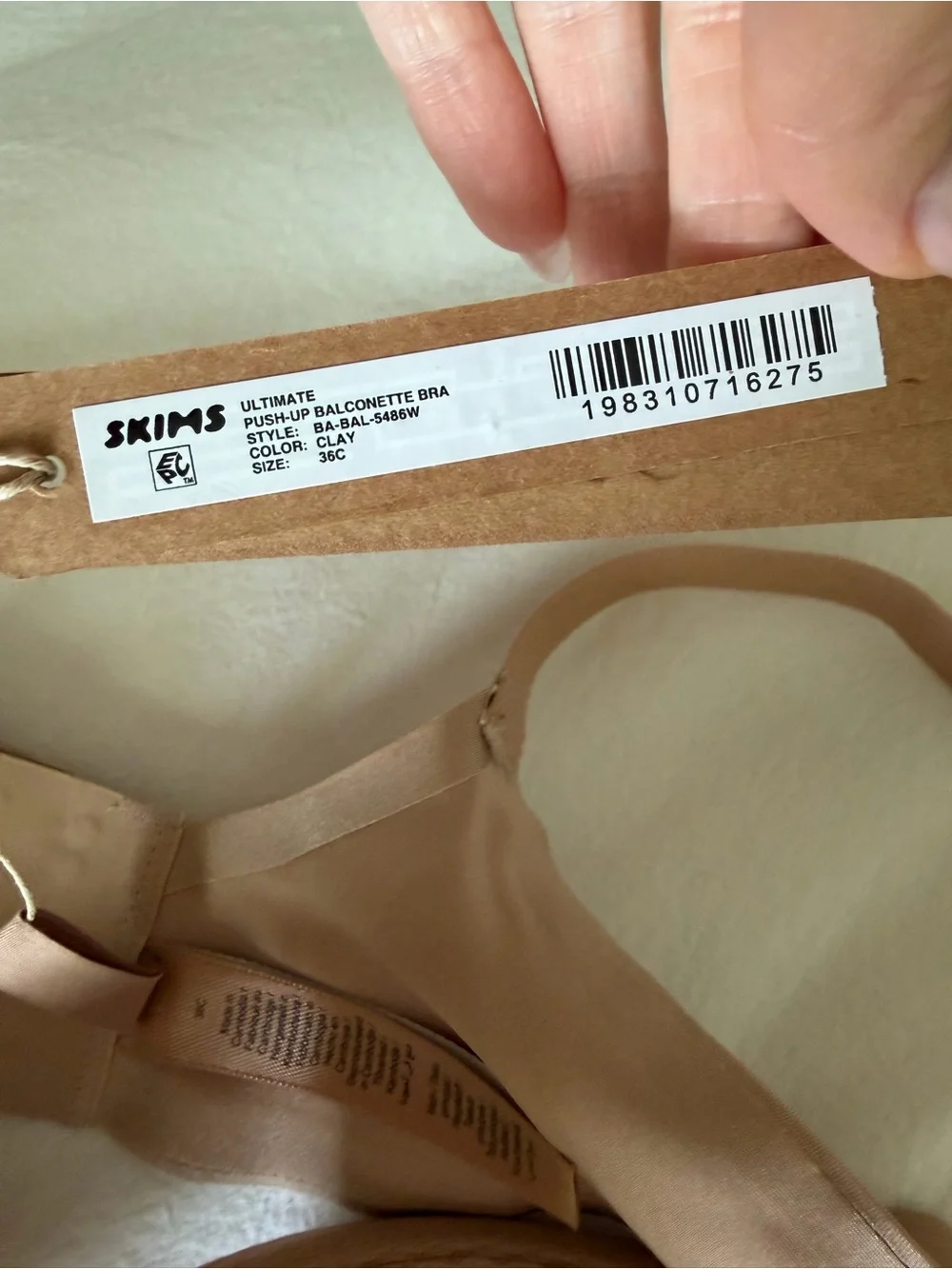 NWT SKIMS Balconette Push-Up Bra in clay - Picture 4 of 5
